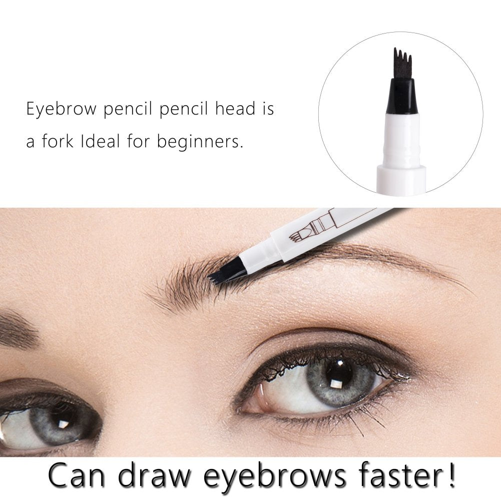 4 Tip Eyebrow Pen | Waterproof Tattoo Tint Fine Sketch Liquid Eyebrow Pencil