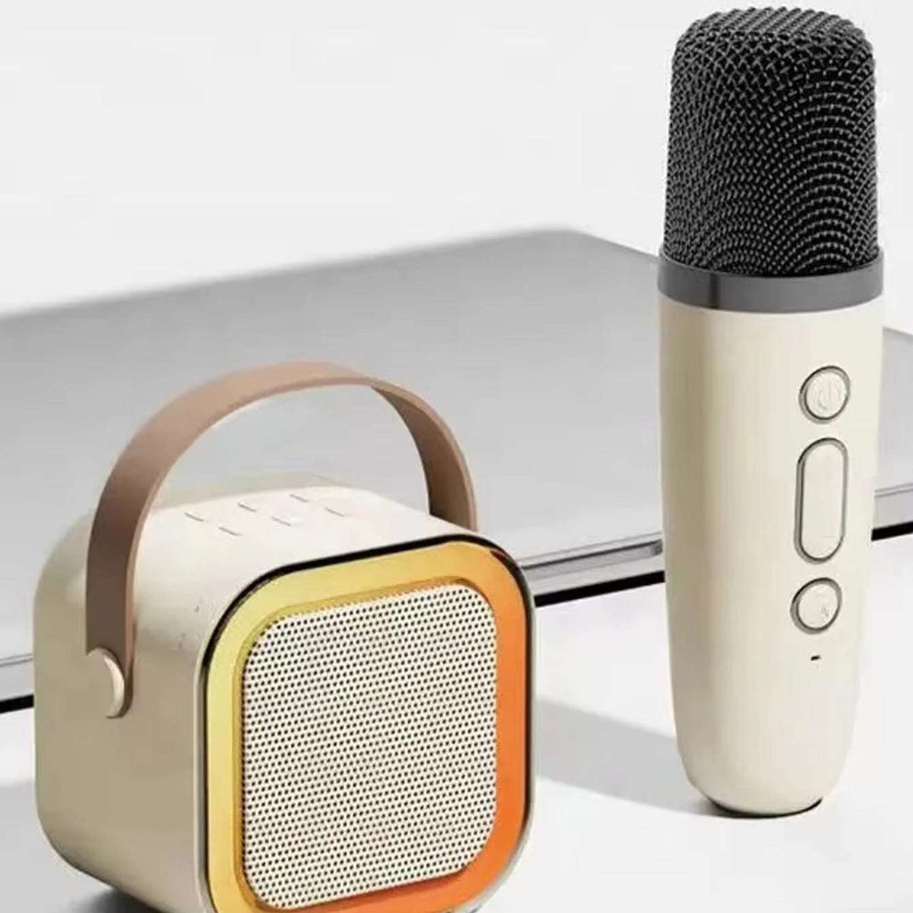 K12 Portable Bluetooth Speaker with Wireless Mic | RGB LED Lights, High Bass Karaoke Speaker
