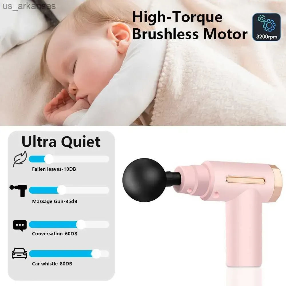4-in-1 Rechargeable Deep Tissue Massage Gun | Quiet Handheld Percussion Massager with 4 Attachments
