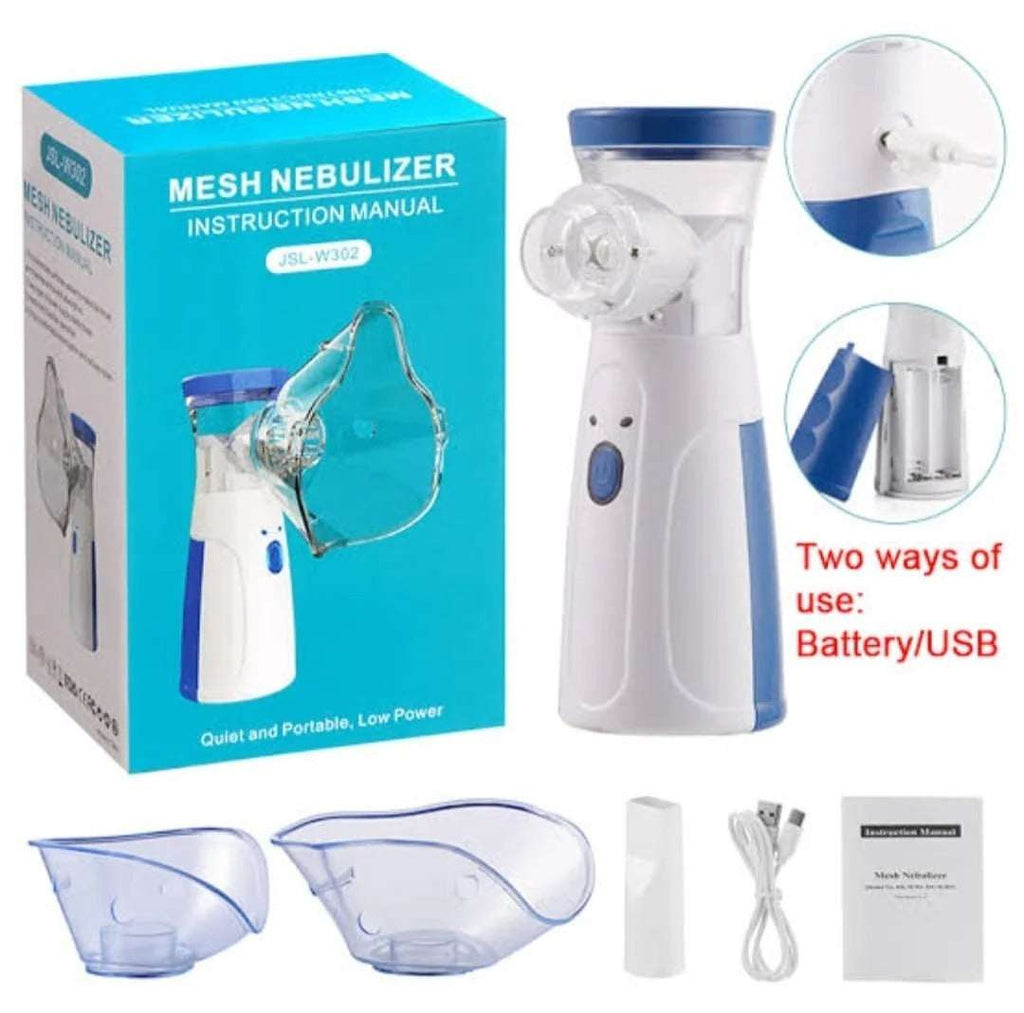 Portable Mesh Nebulizer | USB & Battery Operated Mini Inhaler for Efficient Respiratory Care