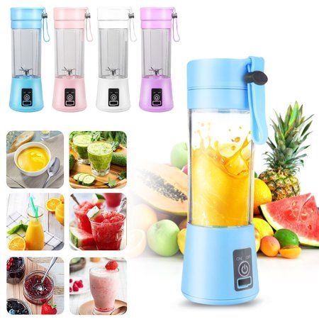 Rechargeable Portable Mini Juicer Blender | 6-Blade USB Smoothie Maker (380ml)