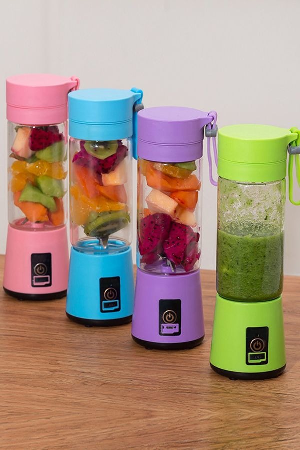 Rechargeable Portable Mini Juicer Blender | 6-Blade USB Smoothie Maker (380ml)