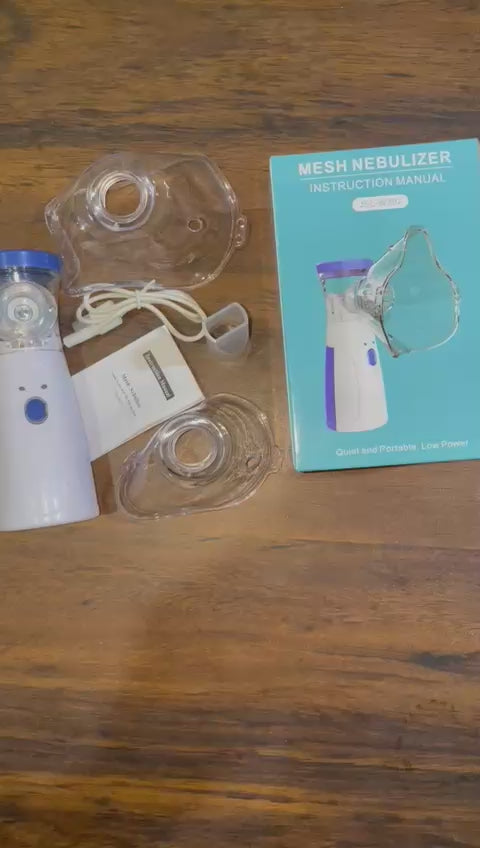 Portable Mesh Nebulizer | USB & Battery Operated Mini Inhaler for Efficient Respiratory Care